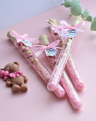 Mărturie de botez eprubetă cu flori  fetiță, Kandor Special Gifts