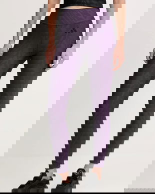 adidas Performance leggins de antrenament Optime culoarea violet, cu imprimeu, JX3126