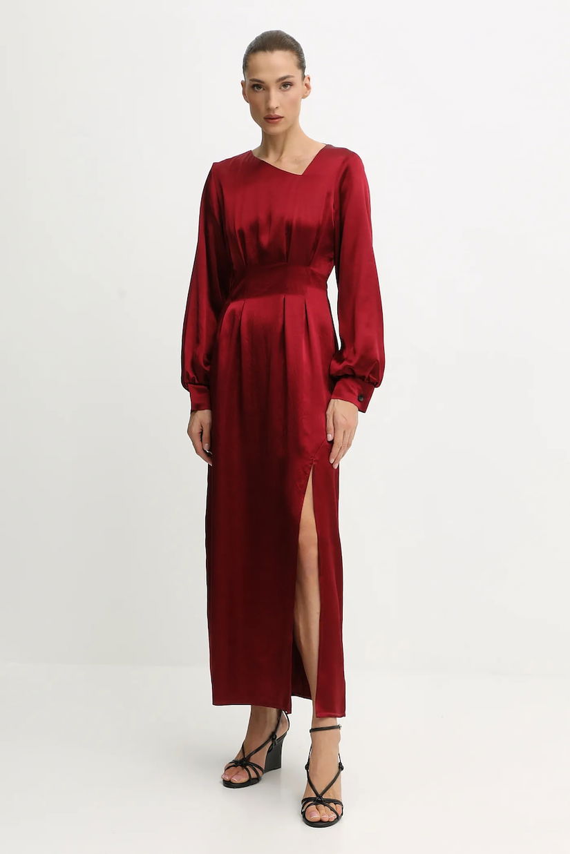 Undress Code rochie culoarea bordo, maxi, drept, 1080