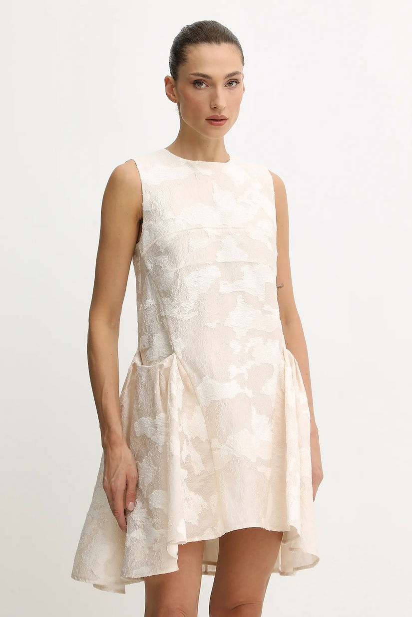 Stine Goya rochie culoarea bej, mini, evazati, SG-AW25-D152-2442