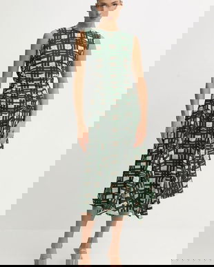 Stine Goya rochie culoarea verde, midi, evazati, SG-AW25-D162-2429