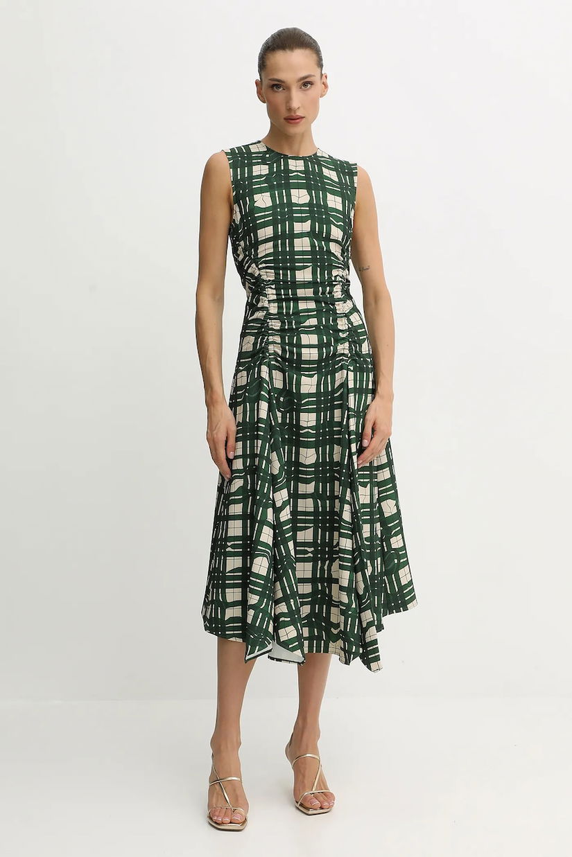 Stine Goya rochie culoarea verde, midi, evazati, SG-AW25-D162-2429