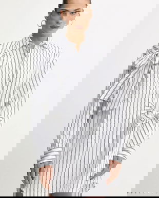 MSGM rochie din bumbac culoarea alb, mini, oversize, 3941MDA14X.257630