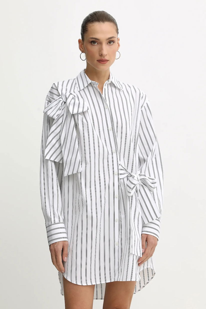 MSGM rochie din bumbac culoarea alb, mini, oversize, 3941MDA14X.257630