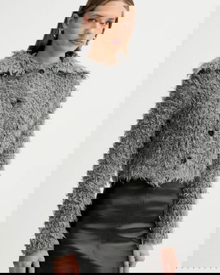 Liviana Conti cardigan din amestec de lână culoarea gri, călduros, A5WF89