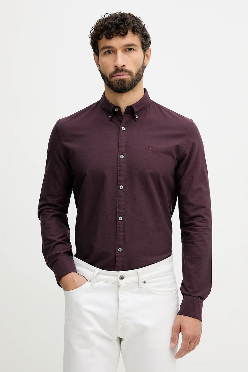 Lindbergh camasa din bumbac culoarea bordo, 30.225020