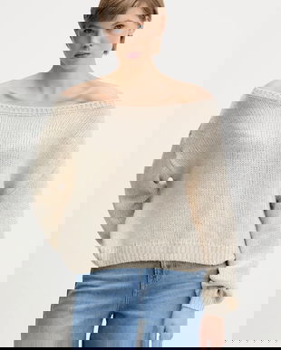 Hollister Co. pulover culoarea bej, KI350-5072