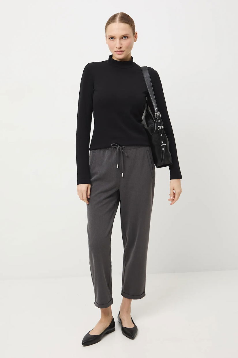 Medicine pantaloni culoarea gri, fason chinos, medium waist