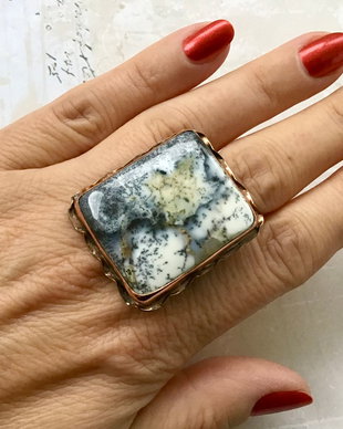 Inel cupru & Opal dendritic