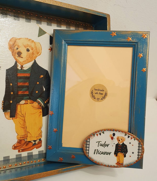 Set personalizat pentru taierea motului / 1 an, Ursulet Gentleman
