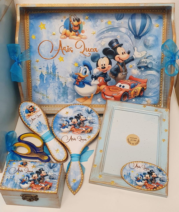 Set personalizat pentru taierea motului / 1 an, Mickey, Cars, Disney