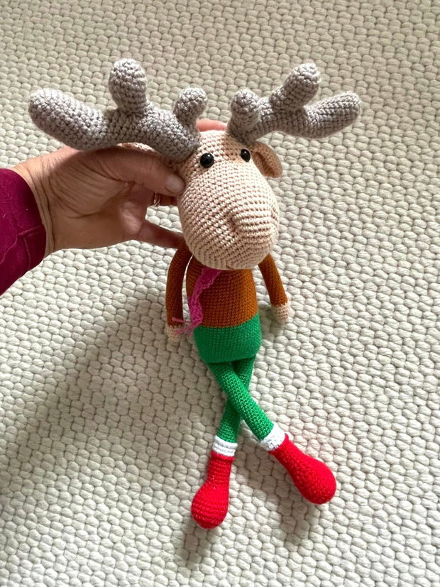 Amigurumi, ren, Rudolf, jucarie crosetata