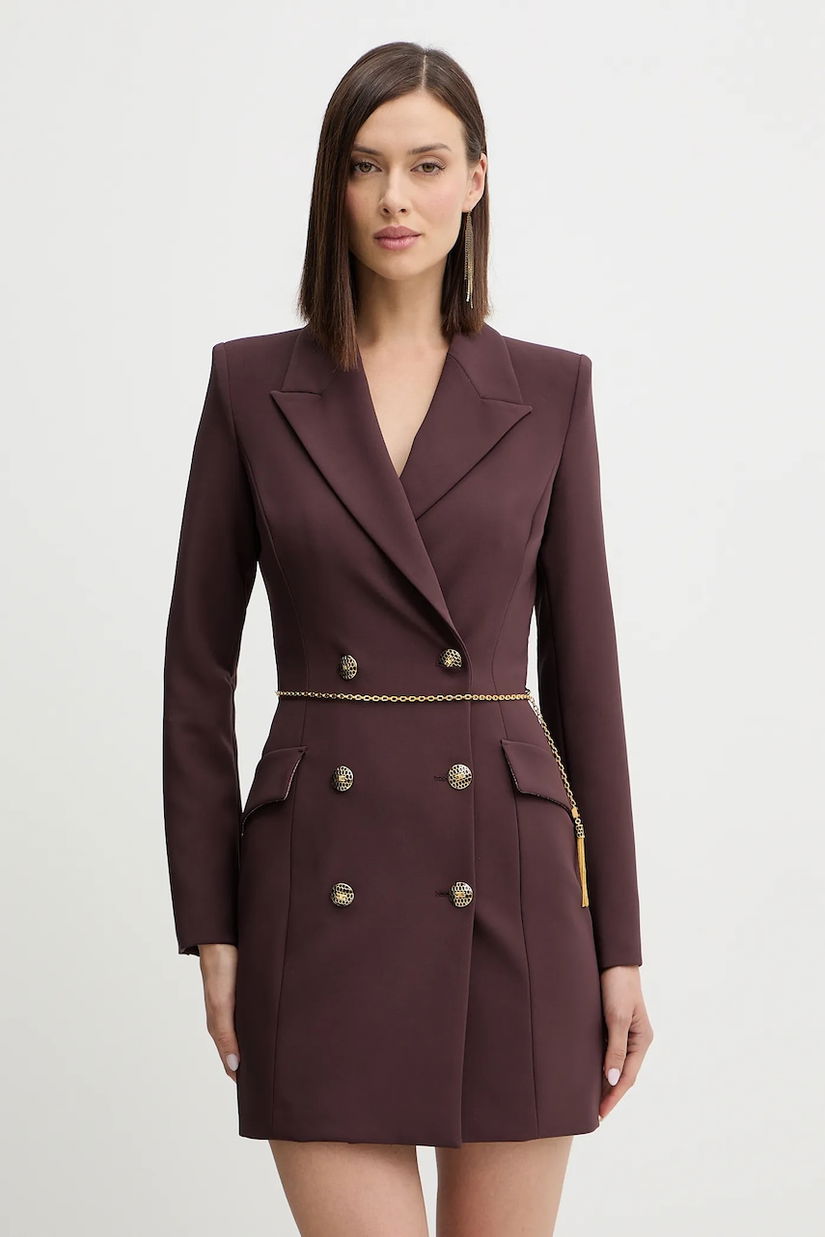 Elisabetta Franchi rochie culoarea bordo, mini, drept, AB89657E2