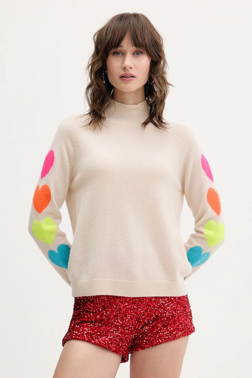FROM FUTURE pulover de cașmir culoarea bleumarin, light, cu turtleneck, WPM01306