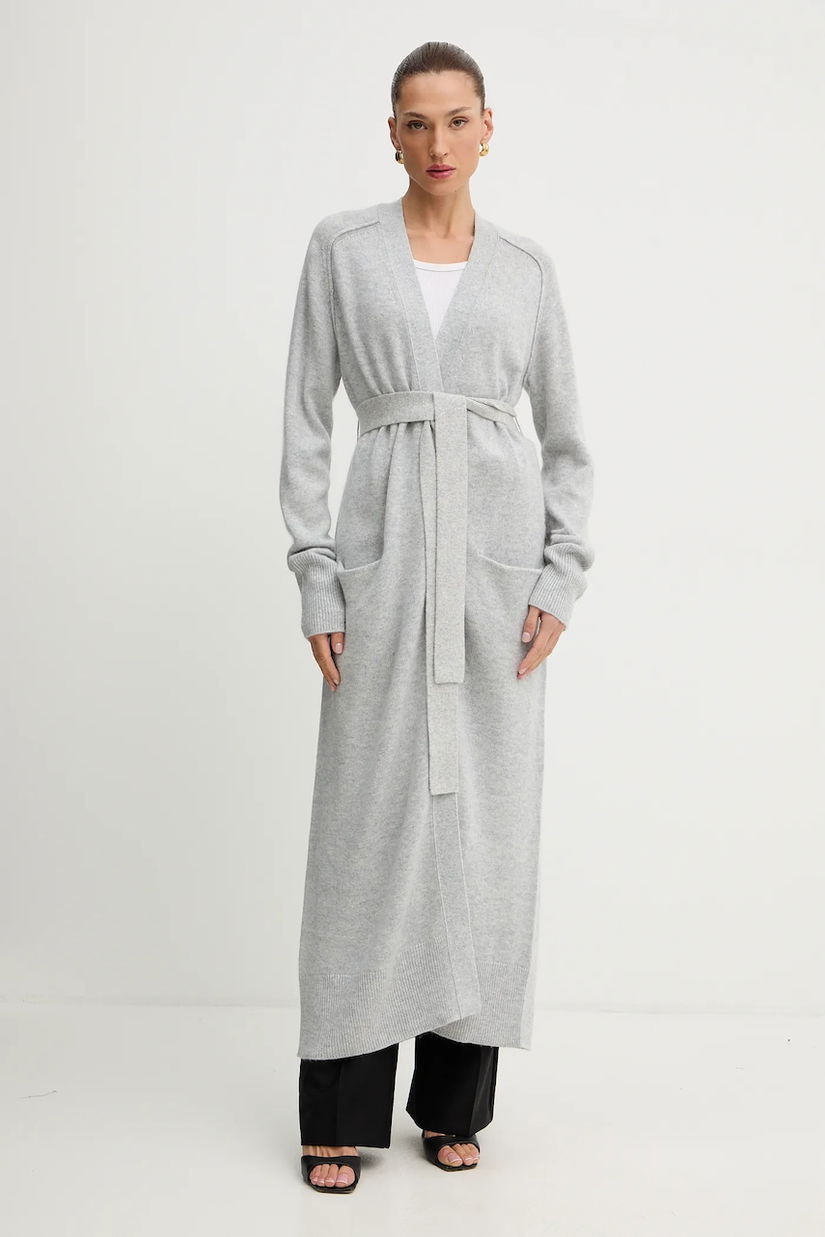 BOSS cardigan din lână culoarea gri, 50550488