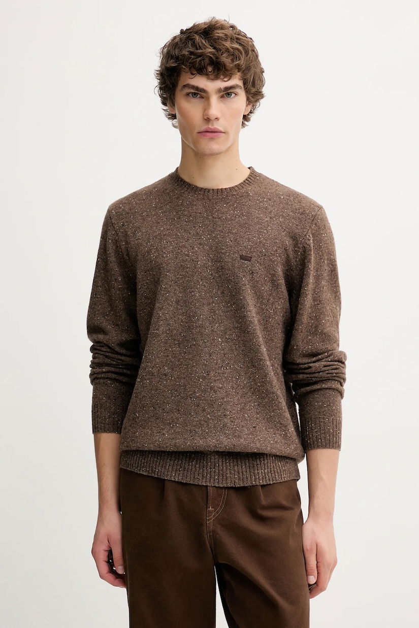 Levi's pulover din amestec de lână culoarea maro, light, A4320