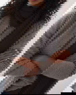 Answear.LAB cardigan din lana culoarea maro, light