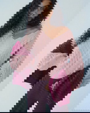 Answear.LAB pulover de lana culoarea roz, călduros