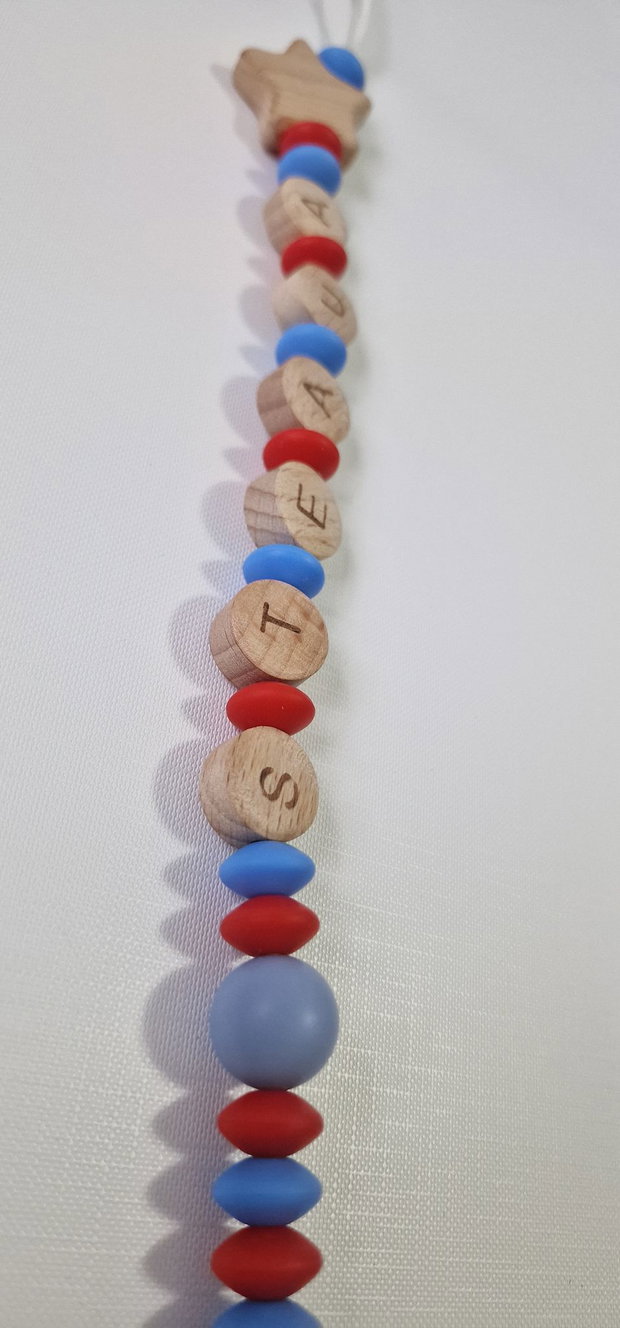 Lanț suzetă handmade ChupeteLuv, silicon alimentar, personalizat, bebeluși 0+