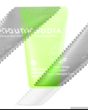 Scrub Exfoliant Mini pentru Controlul Porilor cu Struguri Verzi - Frudia Green Grape Pore Control Scrub Cleansing Foam Mini, 30 ml