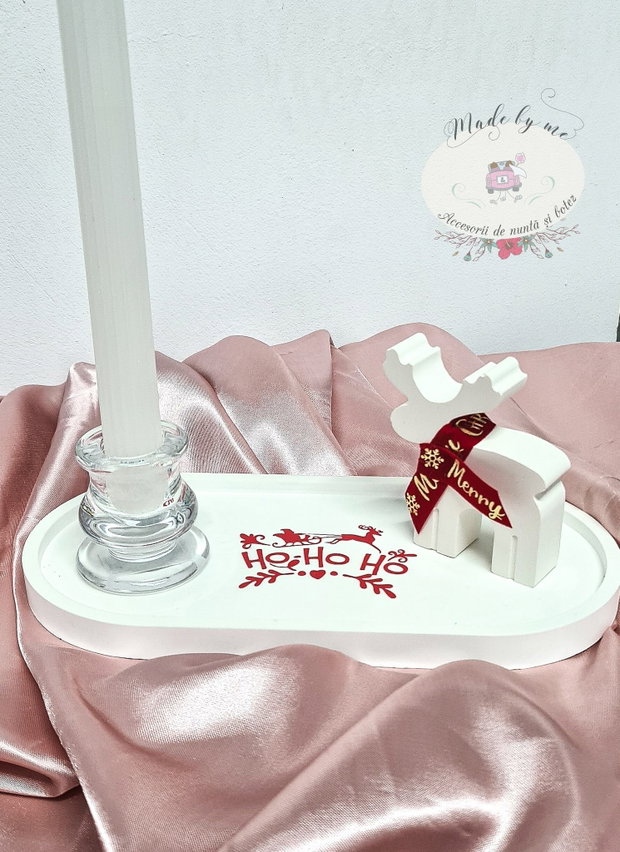Decoratiune ceramica Craciun cu ren