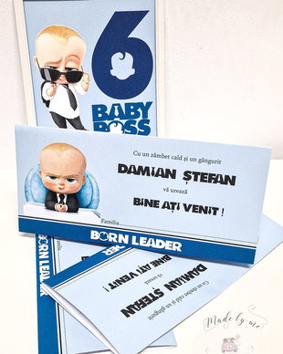 Plic de bani Baby Boss botez