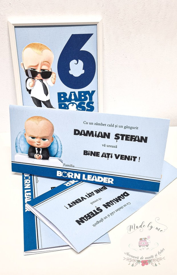Plic de bani Baby Boss botez