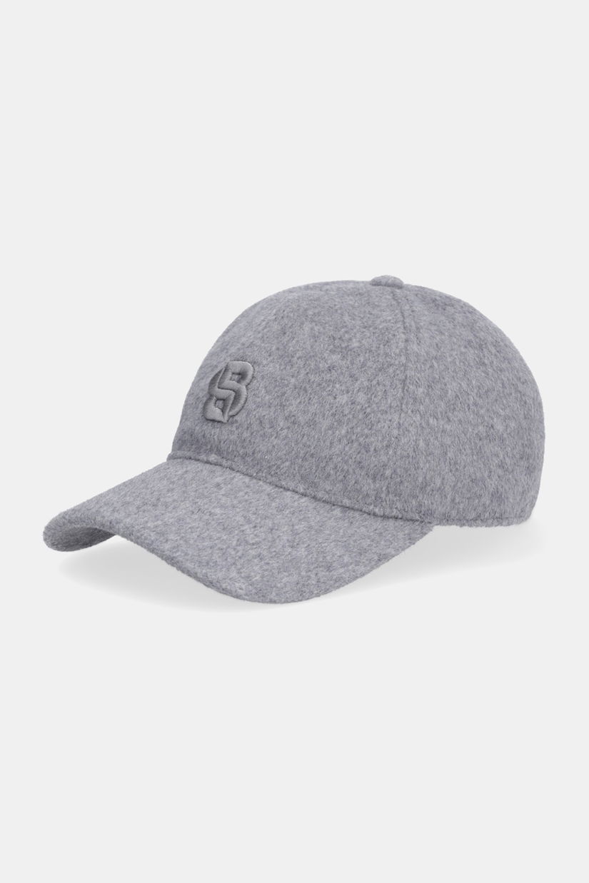 BOSS șapcă de baseball din amestec de lână culoarea gri, 50550607