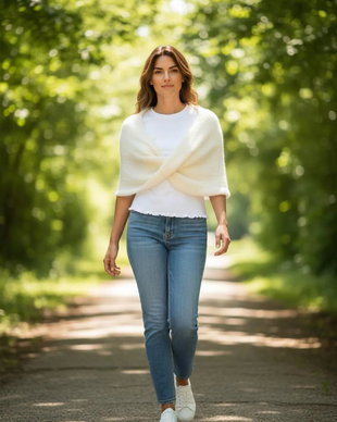Șal elegant ivory  rafinament și finețe pentru momente deosebite
