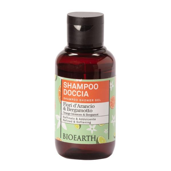 Sampon, gel de dus travel size cu flori de portocal si bergamota, - Family Bioearth, 100 ml