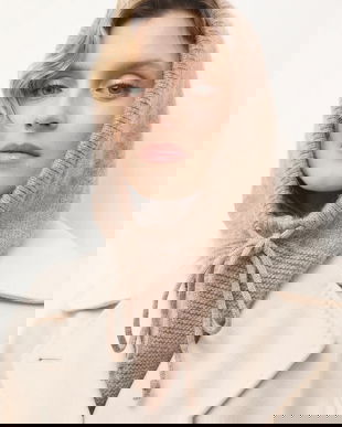 Answear.LAB glugă cu lână culoare maro