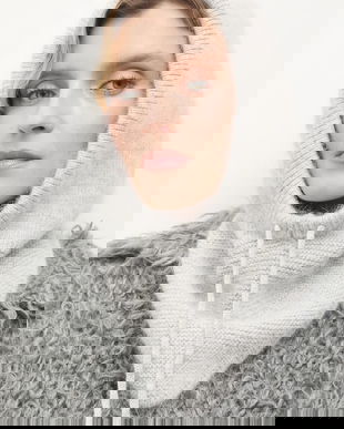 Answear.LAB glugă cu lână culoare gri