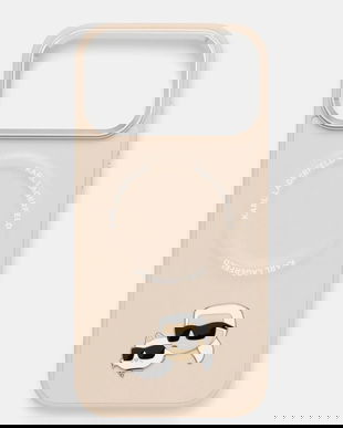 Karl Lagerfeld husă pentru telefon iPhone 17 Pro Max culoarea bej, KLHMP17XPSMLRKCE