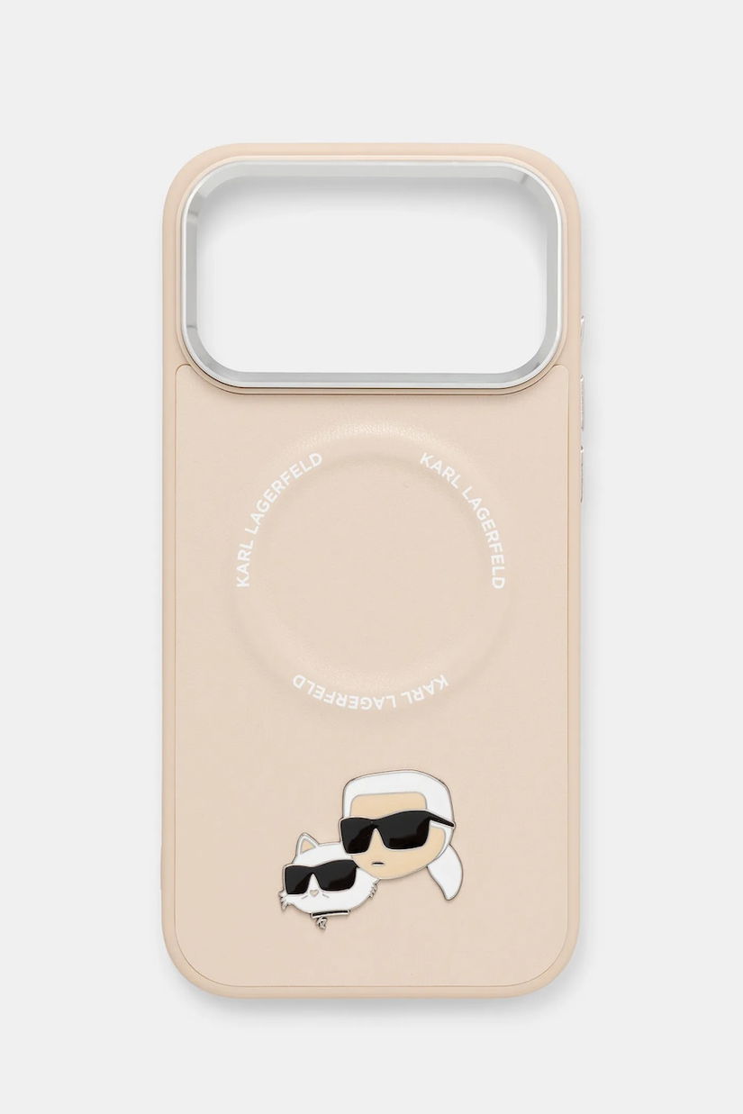 Karl Lagerfeld husă pentru telefon iPhone 17 Pro Max culoarea bej, KLHMP17XPSMLRKCE