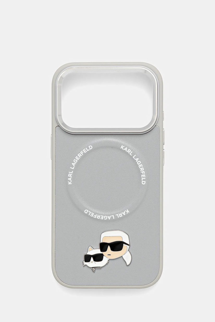 Karl Lagerfeld husă pentru telefon iPhone 17 Pro culoarea gri, KLHMP17LPSMLRKCG