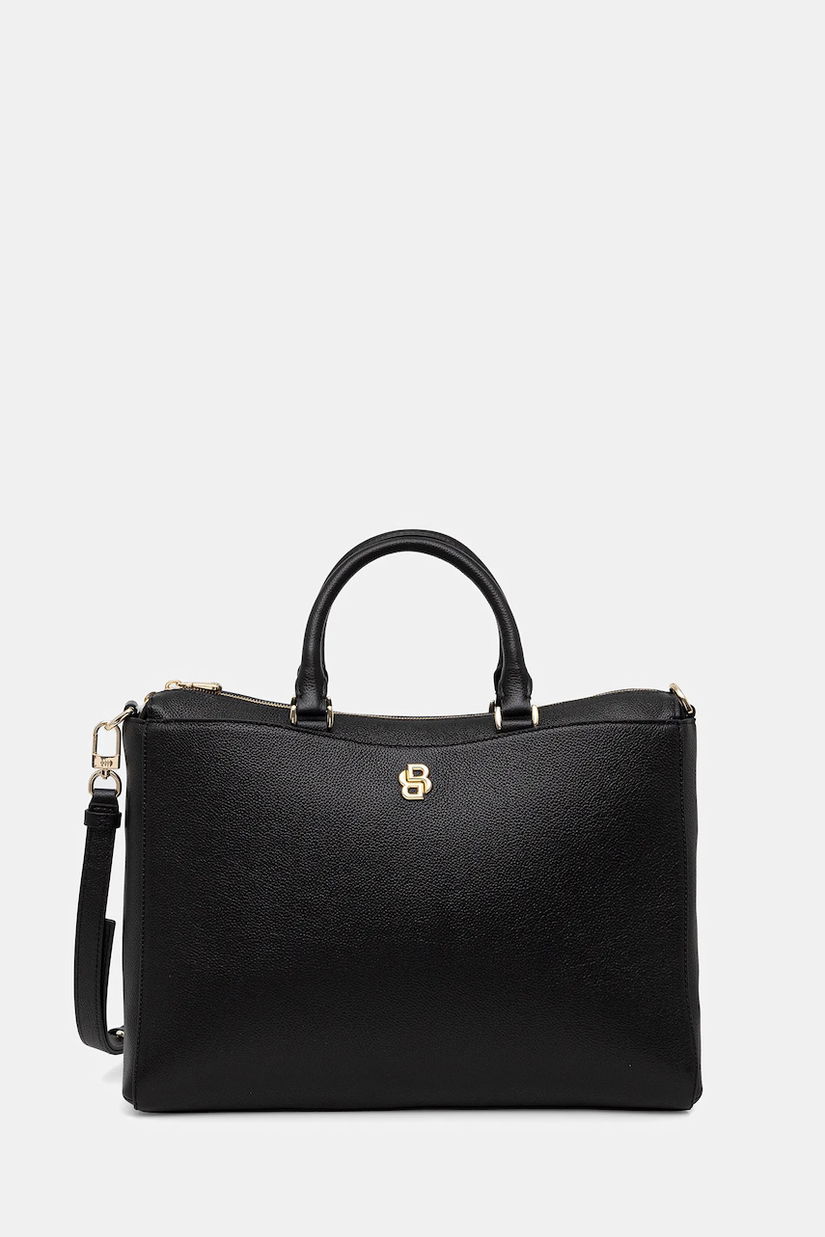 BOSS poșetă de piele culoarea negru, 50552192