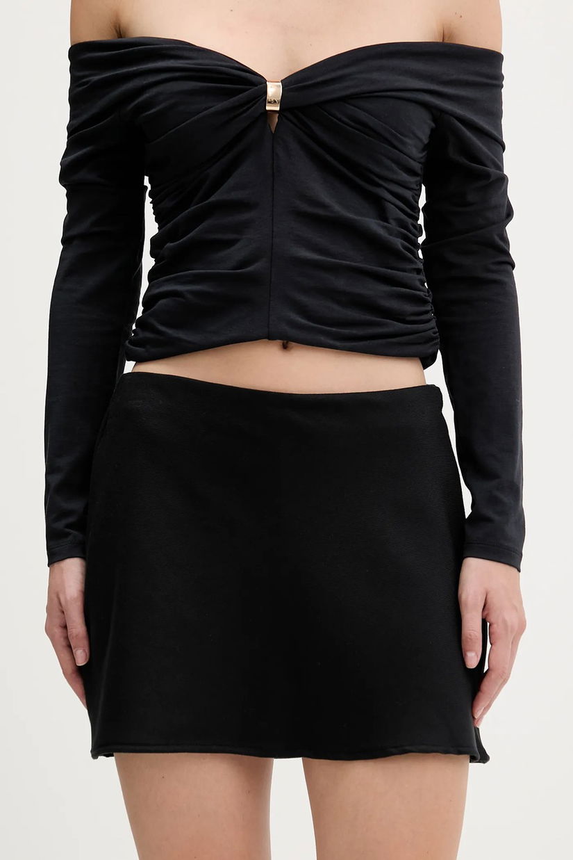 Hollister Co. fustă culoarea negru, mini, creion, KI343-5219-900