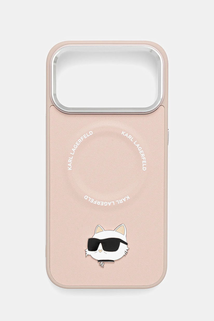 Karl Lagerfeld husă pentru telefon iPhone 17 Pro Max culoarea roz, KLHMP17XPSMLRCHP