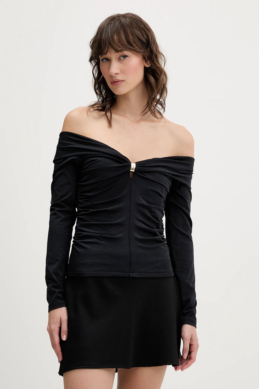 Abercrombie & Fitch bluză culoarea negru, uni, KI139-5664-900