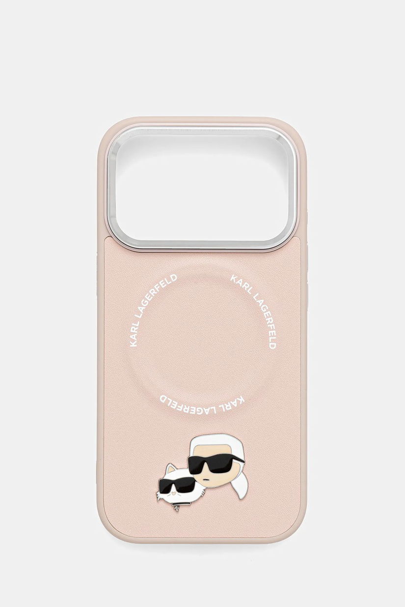 Karl Lagerfeld husă pentru telefon iPhone 17 Pro culoarea roz, KLHMP17LPSMLRKCP