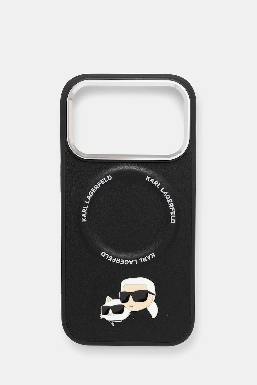 Karl Lagerfeld husă pentru telefon iPhone 17 Pro culoarea negru, KLHMP17LPSMLRKCK