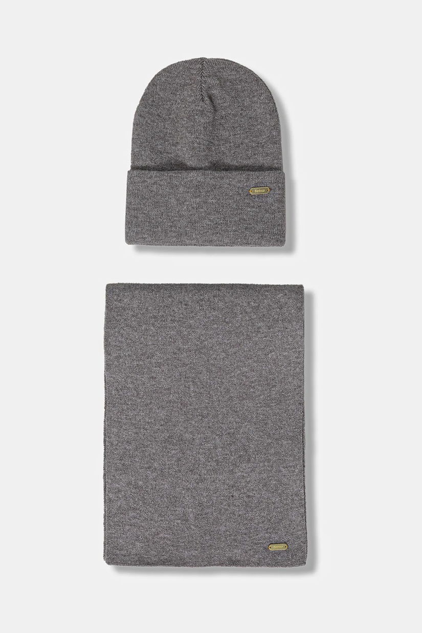 Barbour pălărie și eșarfă culoarea maro, LGS0097