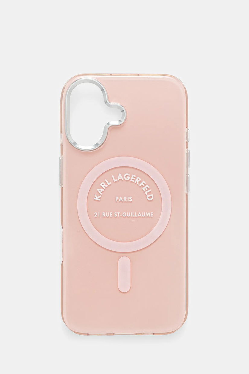 Karl Lagerfeld husă pentru telefon iPhone 17 culoarea roz, KLHMP17SHKRSGPP