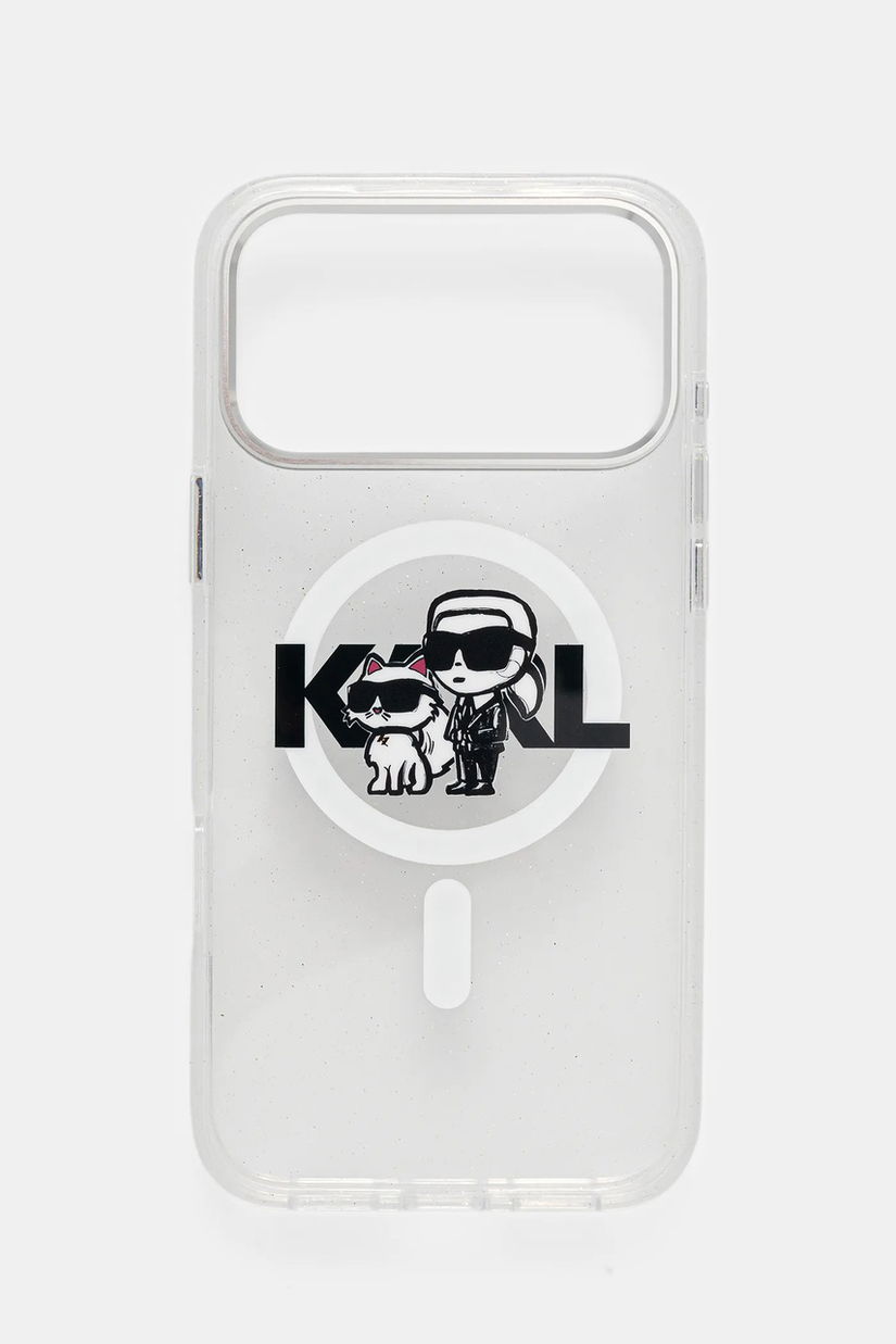 Karl Lagerfeld husă pentru telefon iPhone 17 Pro Max culoarea argintiu, KLHMP17XHGKCGKBT
