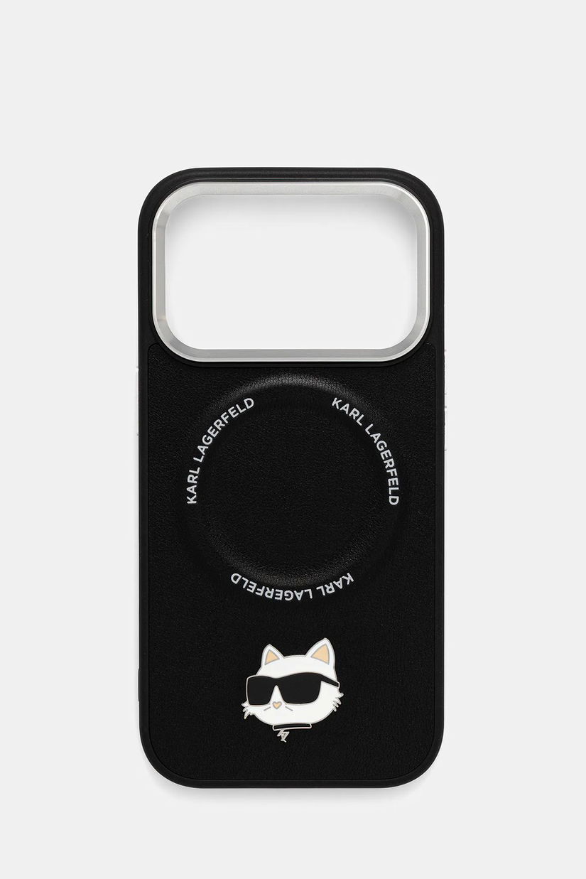 Karl Lagerfeld husă pentru telefon iPhone 17 Pro culoarea negru, KLHMP17LPSMLRCHK