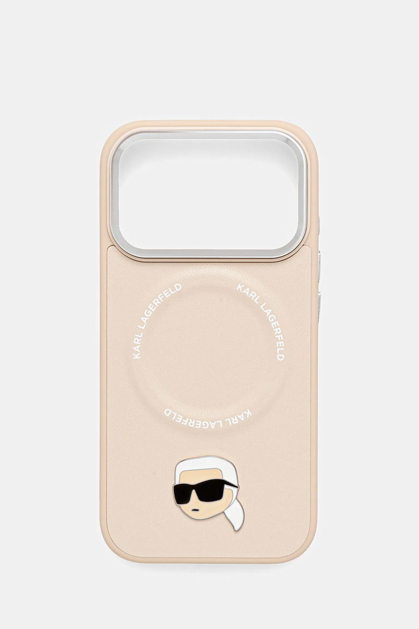 Karl Lagerfeld husă pentru telefon iPhone 17 Pro culoarea bej, KLHMP17LPSMLRKLE