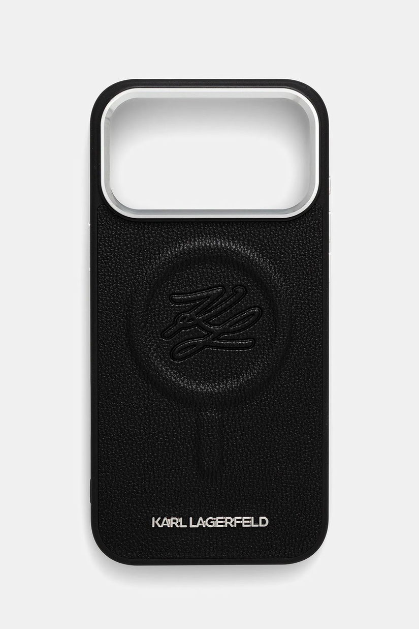 Karl Lagerfeld husă pentru telefon iPhone 17 Pro Max culoarea negru, KLHMP17XPGFKLRDK