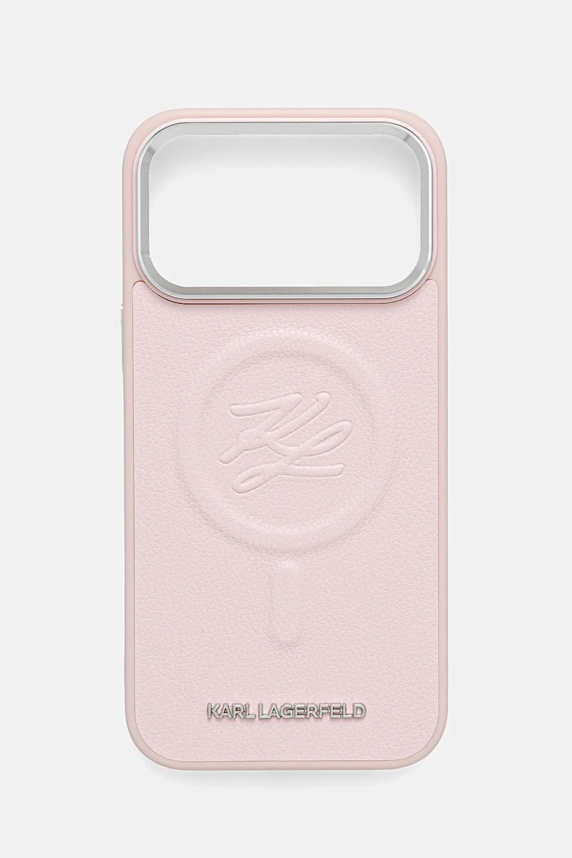 Karl Lagerfeld husă pentru telefon iPhone 17 Pro Max culoarea roz, KLHMP17XPGFKLRDP