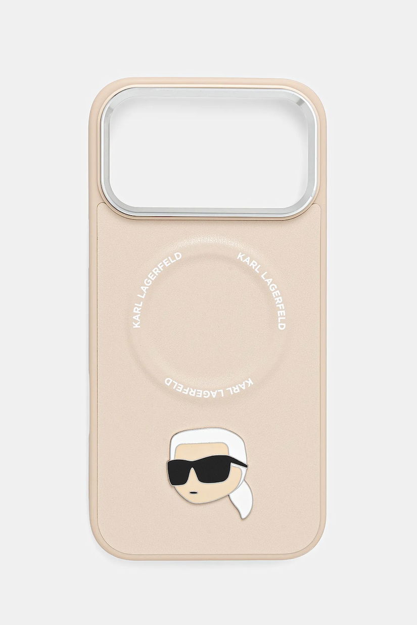 Karl Lagerfeld husă pentru telefon iPhone 17 Pro Max culoarea bej, KLHMP17XPSMLRKLE