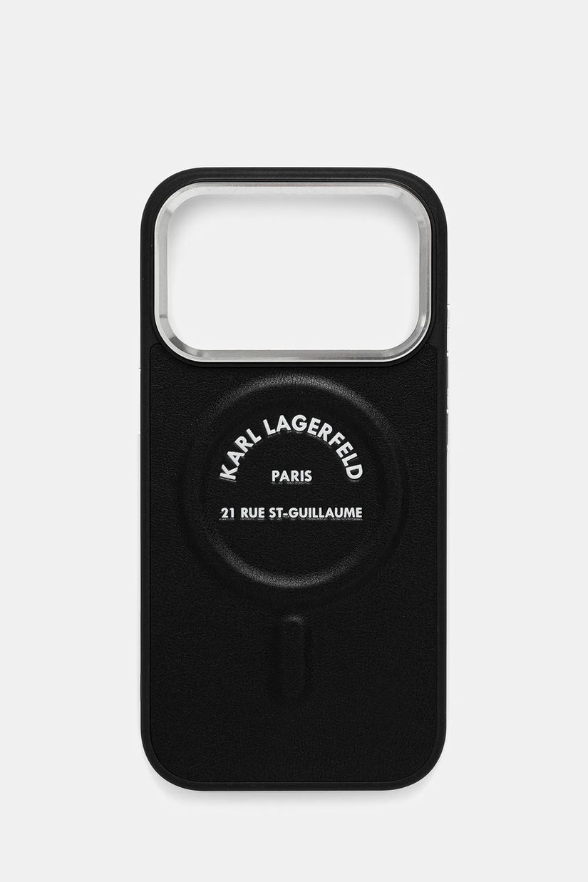 Karl Lagerfeld husă pentru telefon iPhone 17 Pro culoarea negru, KLHMP17LPSKRSGEK